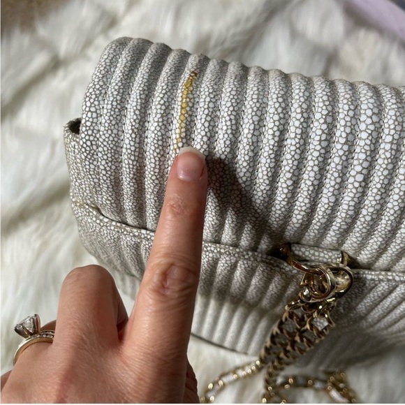 Henri Bendel No 7 Stringray Silver Convertible Backpack - Picture 6 of 11